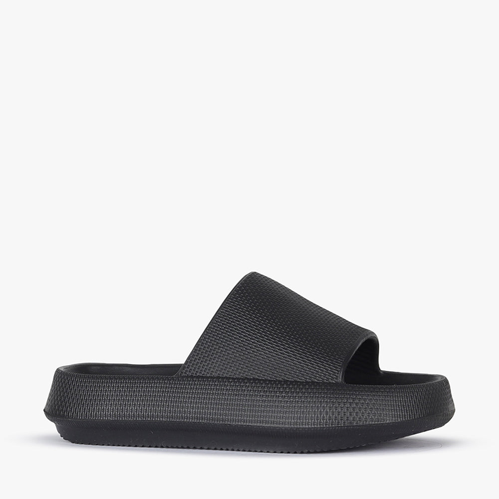 Lunar by Naughty Monkey | Black Slide on Sandal | Famous Footwear